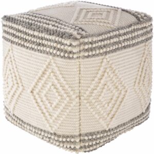 Murgon Cream W Wool Pouf